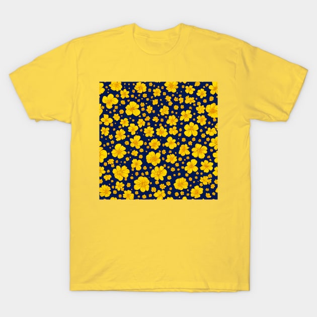 flowers  patterns blue purple coloration pigment hue tint colour tone light colorful T-Shirt by vabontchi